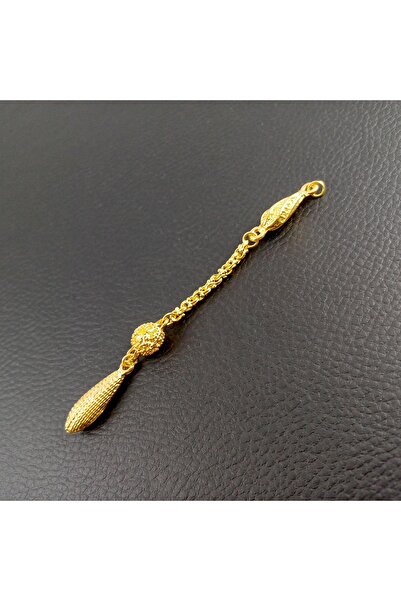 Selderesi 1 Adet Özel Tasarım Sarı Kaplama Arnavut Zincirli Tesbih Püskülü