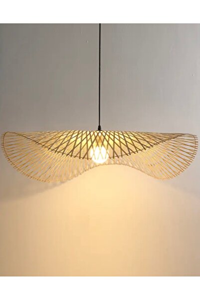 Buiva Modern Bambu Avize Sarkıt Hasır Avize Şık Görsellik