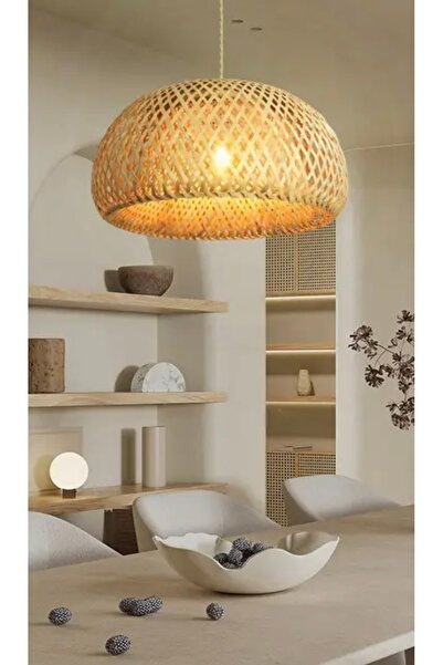 Buiva Modern Avize Bambu Hasır Avize Ferah Görsellik Katar