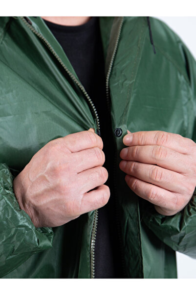 Sultan Pvc İşçi Balıkçı Yağmurluk Pardesü Fermuarlı Çıtçıtlı Yeşil