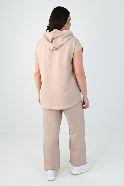 Koza Butik Γυναικείο Αμάνικο τοπ και κάτω σε μέγεθος Plus 8069-25