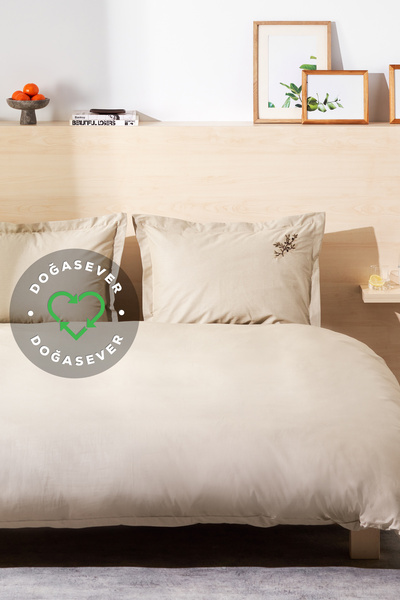 Karaca Home Doğasever Olive Doğadan Renkler Nakışlı Nevresim Takımı Çift Kişi...