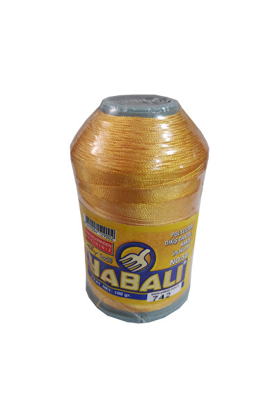 Yabalı Polyester Dikiş Dantel Nakış İpi 100gr 742 Sarı No : 50