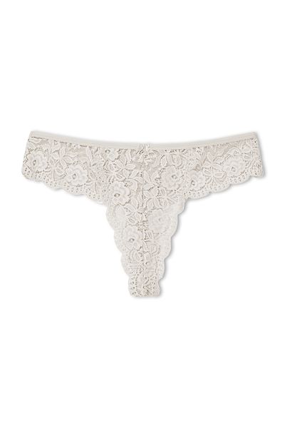 HNX Ecru Lace High Waist Large Size Women's Brazilian Panties