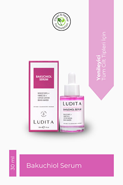 LUDITA Bakuchiol + Hibiscus Serum – Retinol Alternatifi, Yaşlanma Karşıtı & Yenileyici