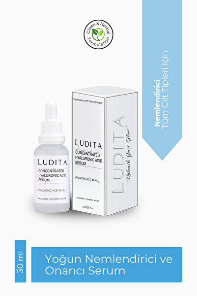 LUDITA Hyaluronic Acid + B5 Serum – Yoğun Nemlendirici & Onarıcı