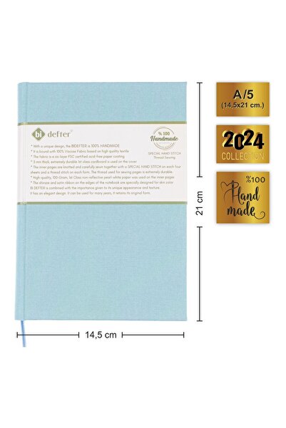 BİDEFTER كتاب الموسيقى (مفتاح اليسار) - صناعة يدوية 100%، خياطة يدوية (خيوط) ...