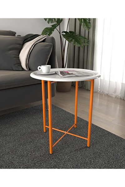 HASTUNÇ Katlanır Beyaz Metal Sehpa