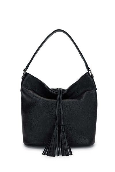 Tamer Tanca Women's Genuine Leather Black Shoulder Bag