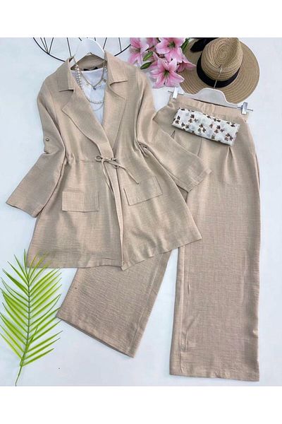 modasindoma women's linen jacket suit