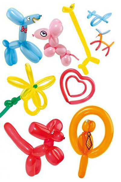 Partifabrik مجموعة من 5 بالونات سجق بألوان متنوعة