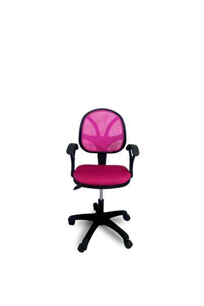 BİLGİ BÜRO MOBİLYALARI Fileli Sekreter Koltuğu Öğrenci Çalışma Koltuğu Çalışma Masası Koltuğu Ders Sandalyesi Pembe