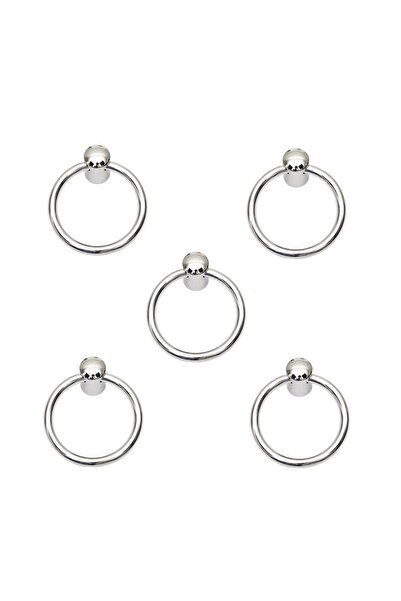 EYM 5 Adet Halka Sarkaç Krom Tek Vidalı Mobilya Kulp Düğme