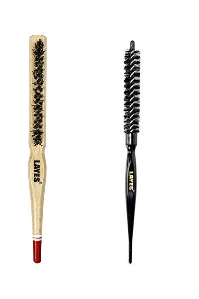 Layes فرشاة كعكة احترافية وفرشاة شعر احترافية، مشط مجفف شعر ناعم باللون الأسود