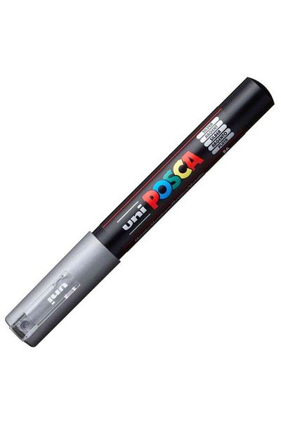 Uni Posca Marker - 0.7mm Silver Pc-1M