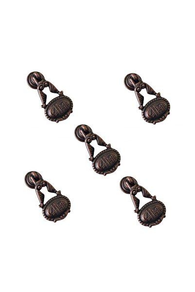 EYM 5 Adet Boğaziçi Sarkaç Düğme Eskitme Antik Bakır Mobilya Kulp