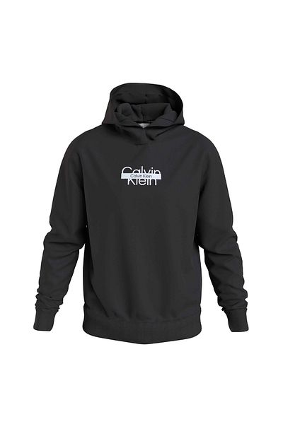 Calvin Klein Doorway Mud Likes Hooded Collar, Black Men's Sweatshirt