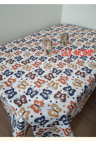 CLK Home قماش أدوات مائدة أصفر محبوك يدويًا مقاس 150 × 150 سم / مفرش طاولة