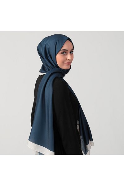 ipekistanbul Şal din mătase din bumbac - Şal de culoare uni - bleumarin