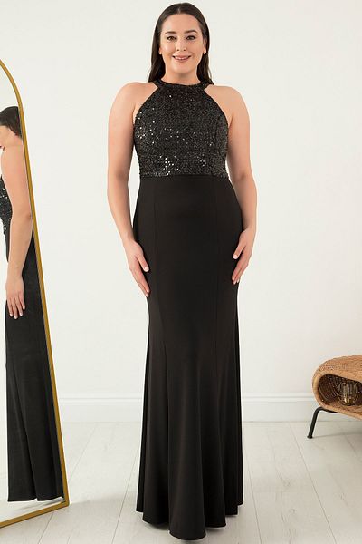 PULLIMM DAISY 13089 - فستان سمكة طويل مزين بالترتر