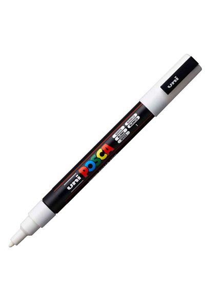 Uni قلم Posca PC-3M - 0.9-1.3 ملم أبيض