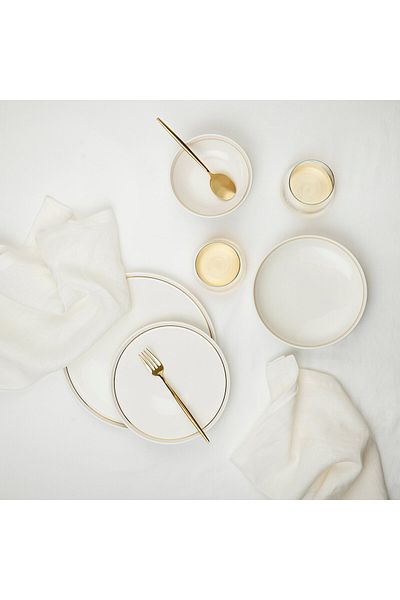 Chakra Luna Gold Rim Dinner Set 16 Pieces Gold