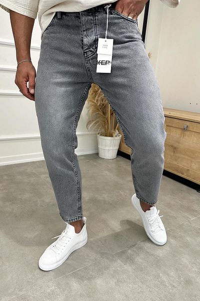 MADZEYMODA Boyfriend pánské šedé džínové džíny