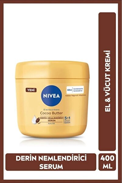 NIVEA El ve Vücut Kremi Cocoa Butter 400 ml Nemlendirici Serum Kuru Cilt