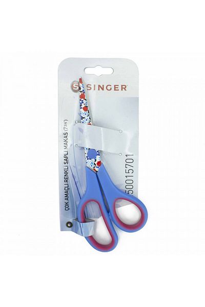 SİNGER Scissors Multi-Purpose Colorful Handle Blue