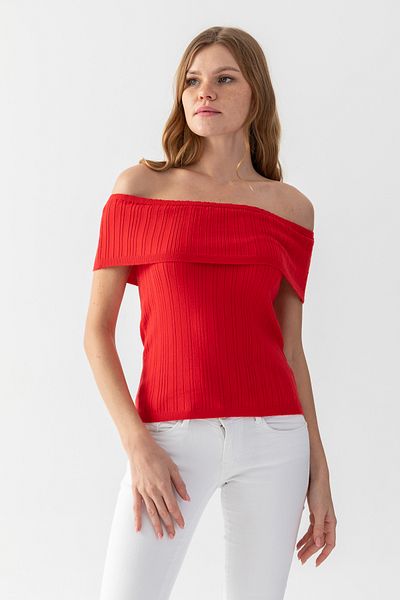 Lendora Madonna Collar Ribbed Detailed Women's Summer Blouse