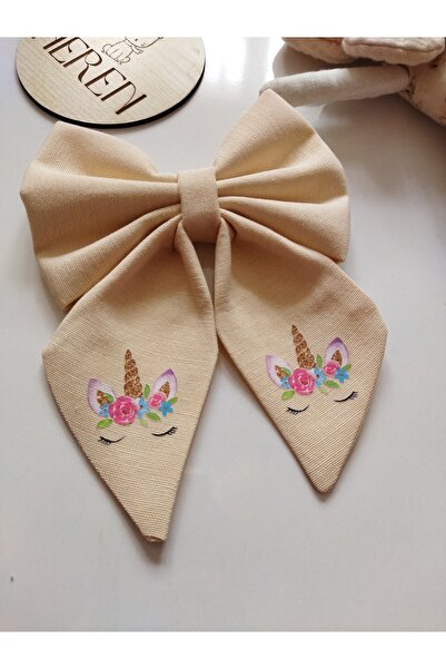 Krem unicorn büyük toka