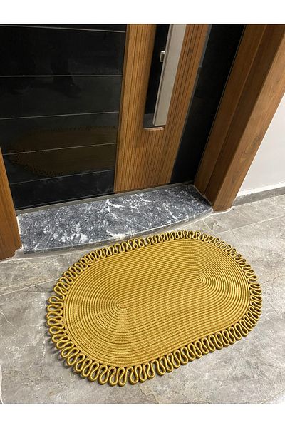 MaVaux Dublin Series Jute, Patterned Door, Door Mat, Bath Mat, Balcony Mat / Gift, Household Item