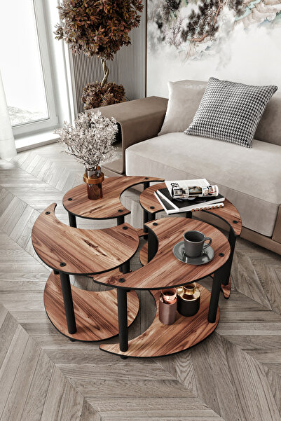 messer YİN YANG UNITY SERENITY ORTA SEHPA 4 LÜ CEVİZ 70CM