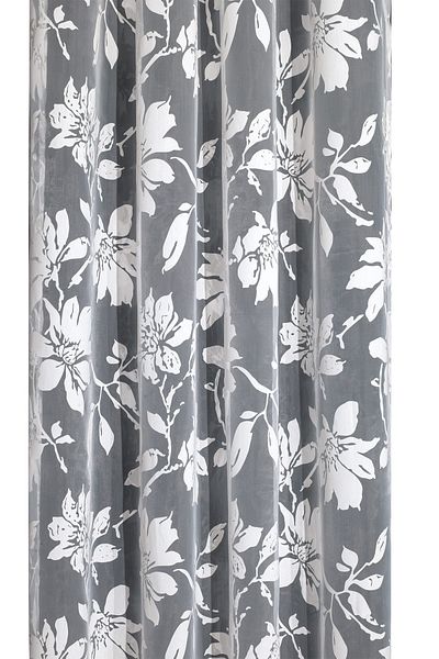 De'Vor Patterned Tulle Curtain, Flower and Leaf Patterned Burning Fabric, Eyelet Sewing for Rustic