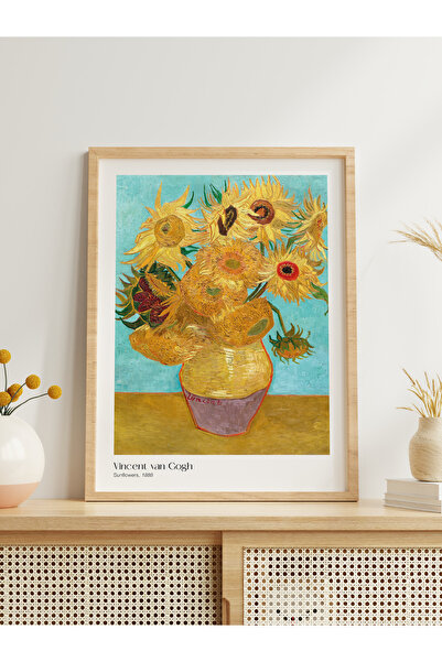 MÜZAİDE Van Gogh Sunflowers Ayçiçekleri Çerçeveli Tablo - Sergi Baskısı
