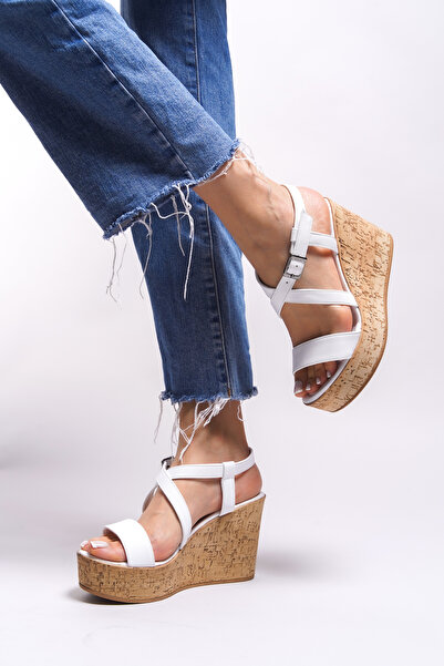 Riccon Sandale cu toc pentru femei Iyhemelle 0012644 alb