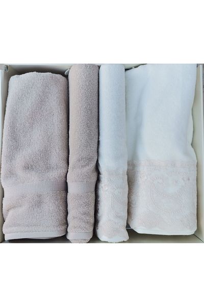 Özdilek FIDELYA BEIGE-CREAM BEIGE BEST SET HAMAMAM SET