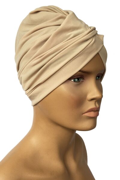 Vera Aura Ready Turban Καπάκι Μπεζ σταυρωτό γυναικείο μανίκι μαγιό Καπάκι μαγιό