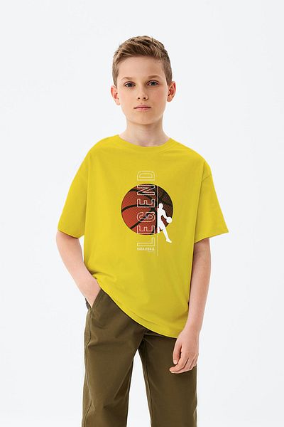 ADABEBEK Legend Written Basketball Themed Printed Boys' T-Shirt