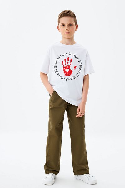 ADABEBEK Tricou pentru băieți cu imprimeu personalizat, cu model de mână pentru copii, 23 aprilie