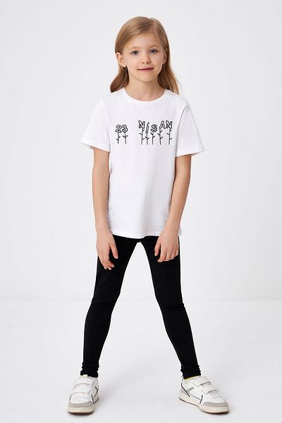 ADABEBEK Tricou pentru fetiță cu imprimeu special 23 aprilie cu model de flori