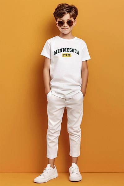ADABEBEK Tricou cu imprimeu Minnesota State pentru băieți