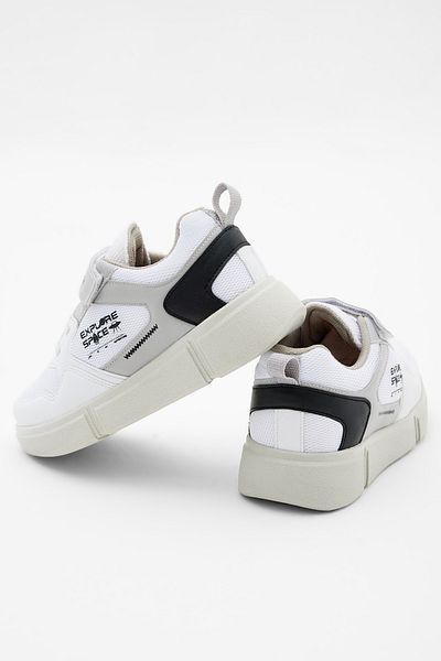 Tonny Black Kinder Unisex Weiß Schwarz Bequeme Passform Klettschuhe