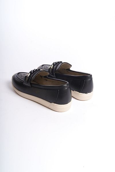 Joy Woman HELEN Laceless Orthopedic Comfortable Sole Flower Patterned Women's Ballerina Shoes KT Black