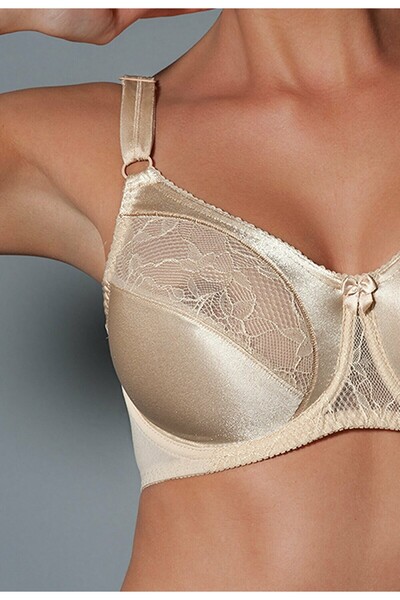 Kom Χρώμα δέρματος Seagull Gathering Lace Bra Νέα σεζόν1