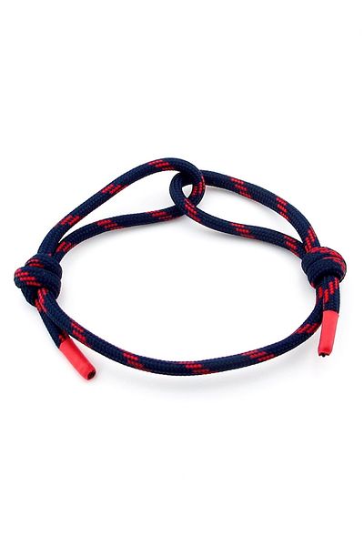 Solfera Navy Blue Red Paracord Adjustable Lacing Men's Bracelet M050E