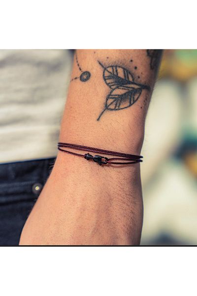tutu tasarım Claret Red Men's Rope Bracelet