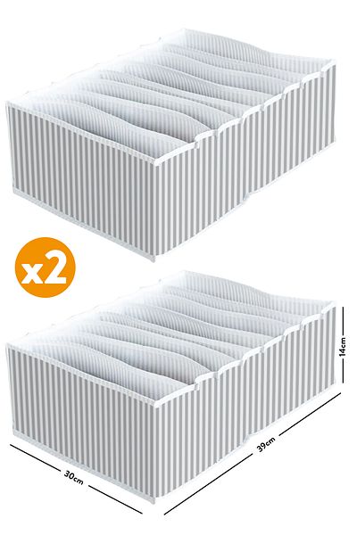 ROYALHOUSE 2 Pieces -XL- Size -8- Compartment Drawer Accordion Organizer Organizer