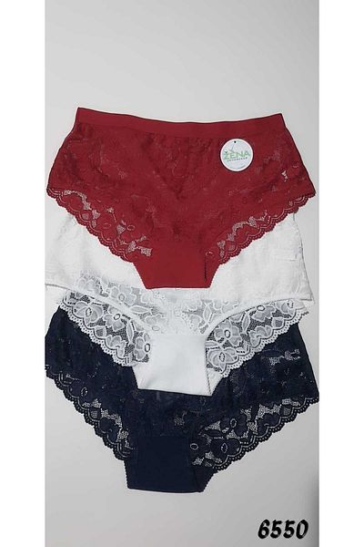 Leylim 5-Piece Large Size Front and Back Tulle-Lace Bikini Panties
