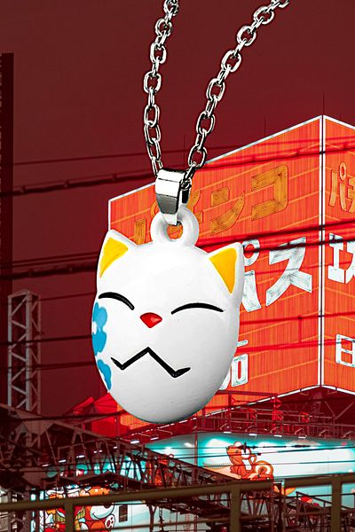 FG KONNİCHİWA DEMON SLAYER EMBLIS KESEN ANIMED MANGA MASK NECKLACE